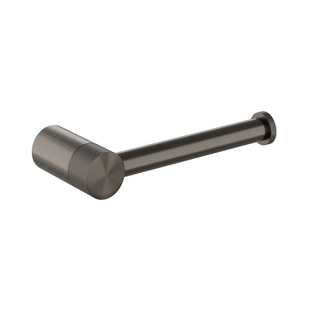 Product cut out image of the hib. Zepto Gunmetal Toilet Roll Holder